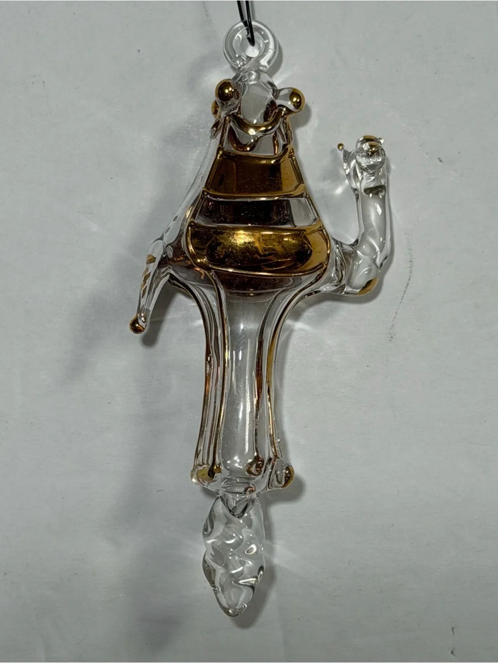 Glass Camel Holiday Ornaments with Gold Accents